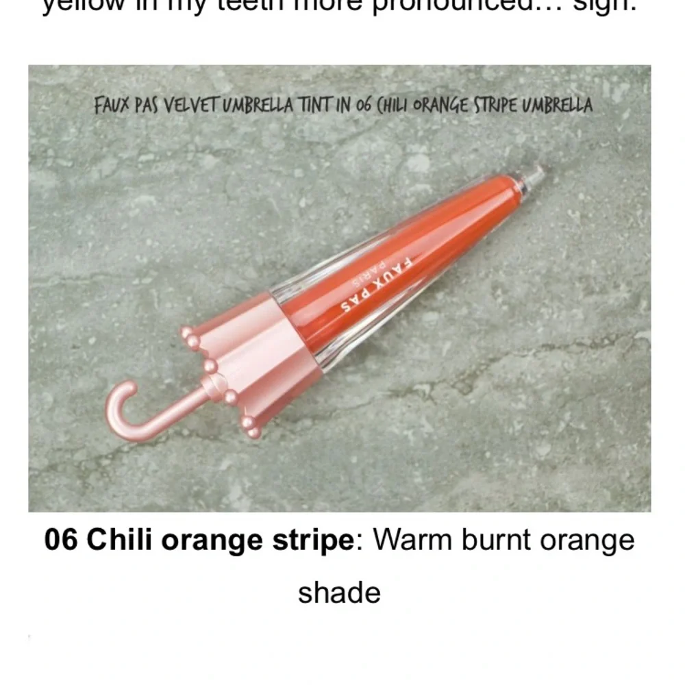 Faux pas Paris umbrella lip‎ tint. NWT